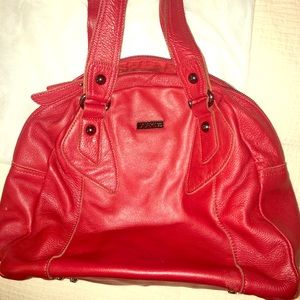 Joe's Jeans Red Leather Satchel Bag